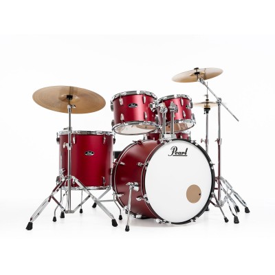 PEARL DRUMS ROADSHOW FUSION 20 + B-50 MATTE RED + SOLAR CYMBALS