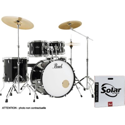 PEARL DRUMS BATTERIE ROADSHOW 4F ROCK 22+ B-50 + RIDE 20SOLAR JET BLACK