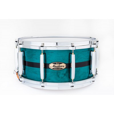 PEARL DRUMS MASTERS MAPLE PURE 14X6,5 AQUA TURQUOISE STRIPE