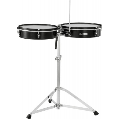 PEARL DRUMS Timbales Latines Travel 14 et 15 Avec Stand