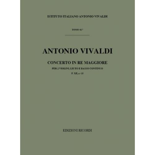 RICORDI VIVALDI A. - CONCERTI IN RE RV 93 VIOLON