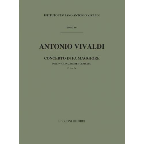 RICORDI VIVALDI A. - CONCERTI IN FA RV 551 - VIOLONS