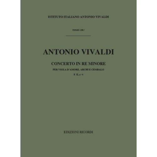 RICORDI VIVALDI A. - CONCERTO IN RE MIN. RV 393 F.II/4 - VIOLE D