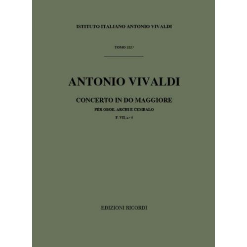 RICORDI VIVALDI A. - CONCERTO IN DO MAGGIORE - HAUTBOIS ET CORDES - CONDUCTEUR