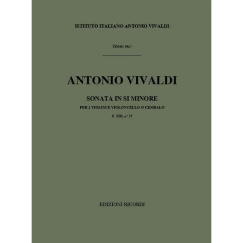 RICORDI VIVALDI A. - SONATE IN SI MIN. OP.I N.11 RV 79 - 2 VIOLONS