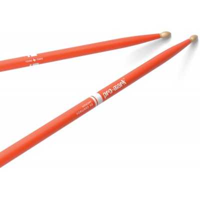 TX5AW-ORANGE - Classic Forward 5A Painted Orange Hickory Drumstick, Oval Wood Tip