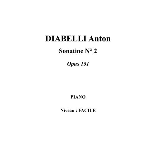 IPE MUSIC DIABELLI ANTON - SONATINE N° 2 OPUS 151 - PIANO