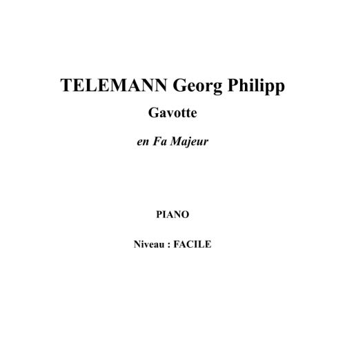 IPE MUSIC TELEMANN GEORG PHILIPP - GAVOTTE IN F MAJOR - PIANO