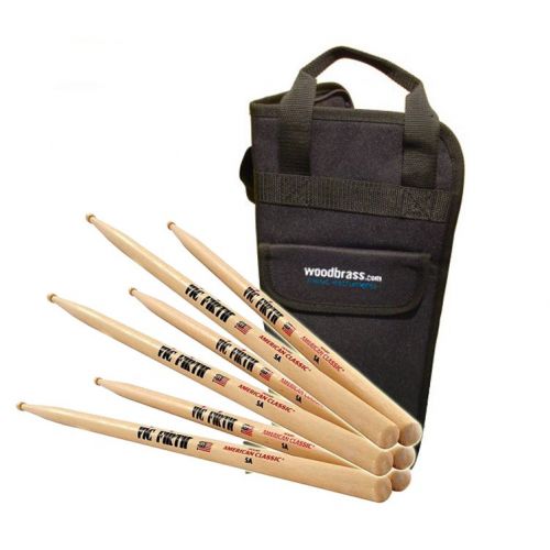 VIC FIRTH 3 AMERICAN CLASSIC HICKORY 5A PACK + WOODBRASS.COM BAG