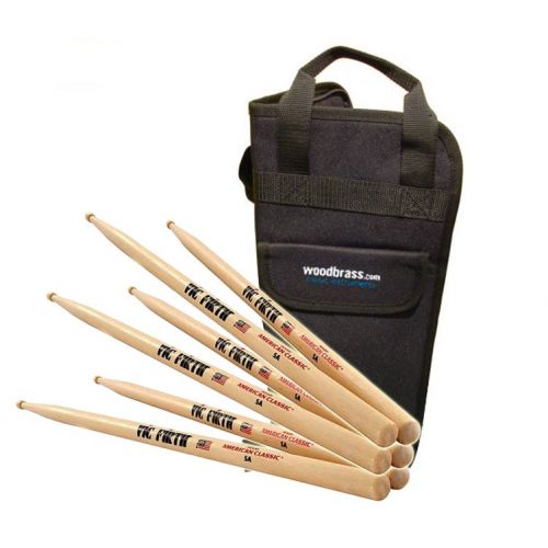 VIC FIRTH 3 X 5A AMERICAN CLASSIC HICKORY + HOUSSE WOODBRASS.COM 