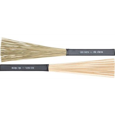 VIC FIRTH RMP RE.MIX BRUSHES, 2 PAIRS COMBO PACK (GRASS & BIRCH)