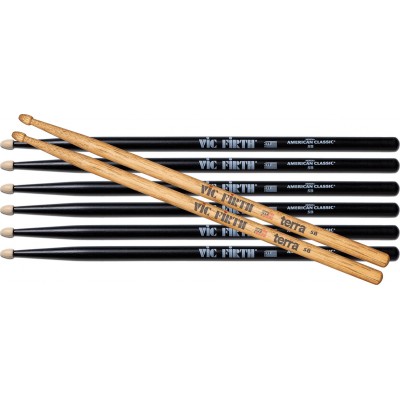 VIC FIRTH DRUMSTICK PACK 3X5BB + 1X5BT FREE