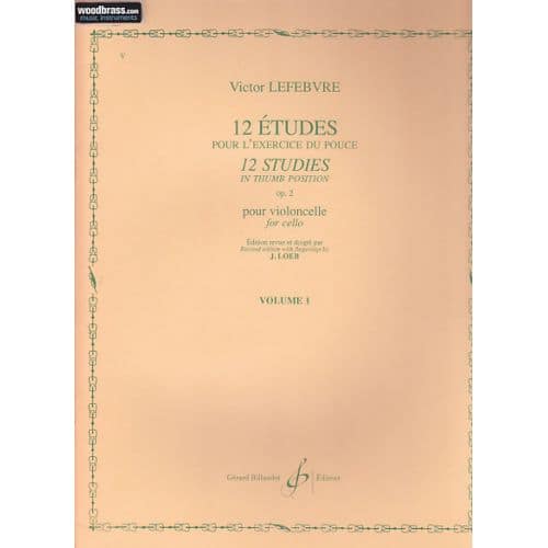 LEFEVRE VICTOR - 12 ETUDES OP.2 VOL.1 - VIOLONCELLE