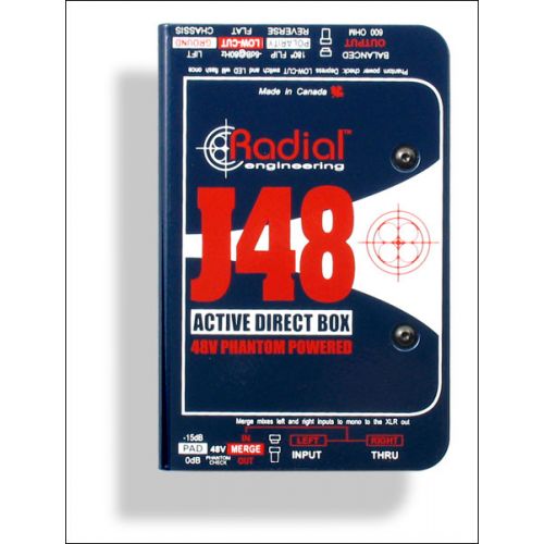 RADIAL J48 CLASS A ACTIVE DI BOX 48V PHANTOM POWERED