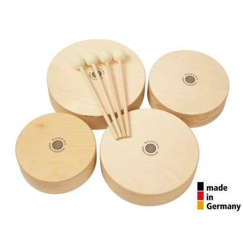 ROHEMA SET DE 4 TOMS EN BOIS + 4 BAGUETTES - 3+