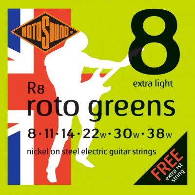 ROTOSOUND Roto R8 Nickel Extra Light 838