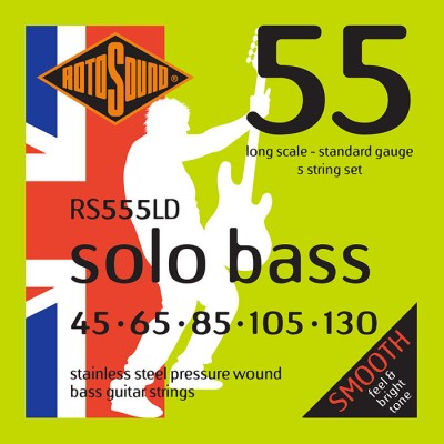 Rotosound Solo Bass 55 Rs555ld Linea Pressure Wound 5 String 45130