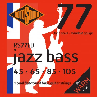 ROTOSOUND RS77LD Jazz Bass Monel Flatwound Long Scale 45-105