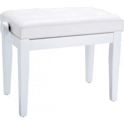 PIANO BENCH, SATIN WHITE, VINYL SEAT