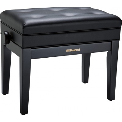 PIANO BENCH, SATIN BLACK, VINYL SEAT