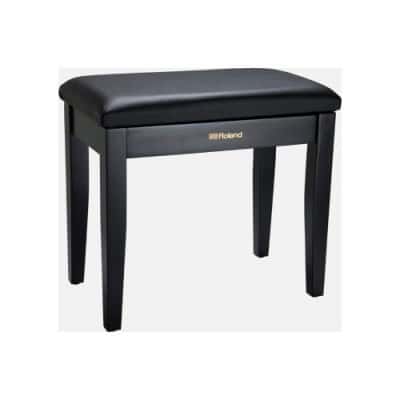 ROLAND PIANO BENCH, SATIN BLACK, VINYL SEAT, MUSIC COMPARTMENT