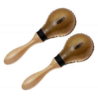 PAIRE MARACAS MOYEN PEAU NATURELLE 18CM