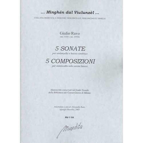 MUSEDITA RUVO G. - 5 SONATE E 5 COMPOSIZIONI - VIOLONCELLE ET BC