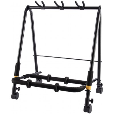 HERCULES STANDS RACK 3 GUITARES AVEC ROULETTES