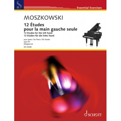MOSZKOWSKI - 12 ETUDES POUR LA MAIN GAUCHE SEULE OP.92 - PIANO