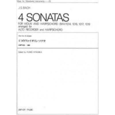 ZEN-ON MUSIC Music J.S. - 4 Sonates Bwv 1014, 1016, 1017, 1019 - Flute A Bec Alto Et B.C.