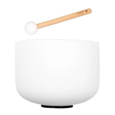 10CRYSTAL SINGING BOWL FROSTED Fa 349 Hz/440 Hz