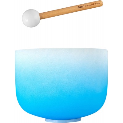 SELA PERCUSSION Crystal Singing Bowl Chakra 10" - Blue, Throat, G (432 Hz)