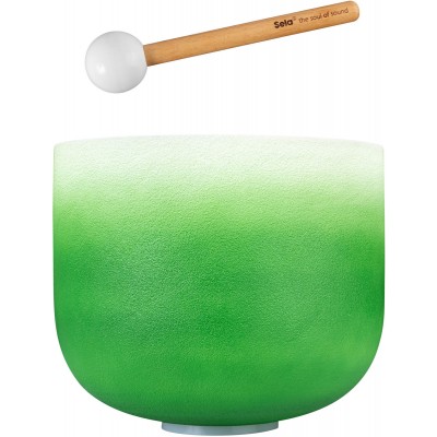 SELA PERCUSSION Crystal Singing Bowl Chakra 11" - Green, Heart, F (432 Hz)