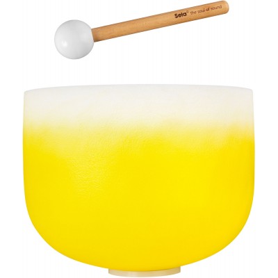 SELA PERCUSSION Crystal Singing Bowl Chakra 12" - Yellow, Solar Plexus, E (432 Hz)
