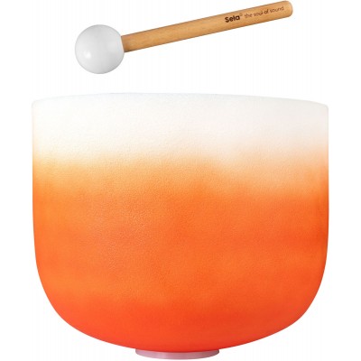 SELA PERCUSSION Crystal Singing Bowl Chakra 13" - Orange, Sacral, D (432 Hz)