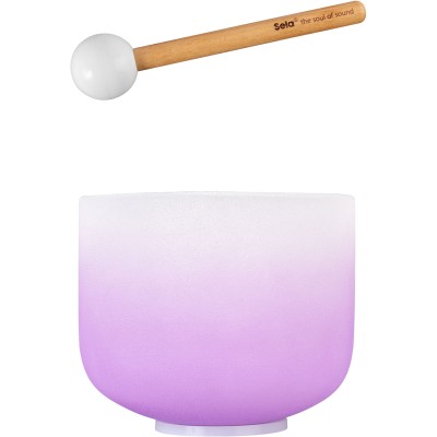 SELA PERCUSSION Crystal Singing Bowl Chakra 8" - Violet, Crown, B (432 Hz)