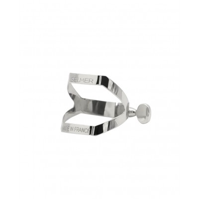 SELMER Ligature Sax Baryton/Basse Argentée (Bec Ébonite)