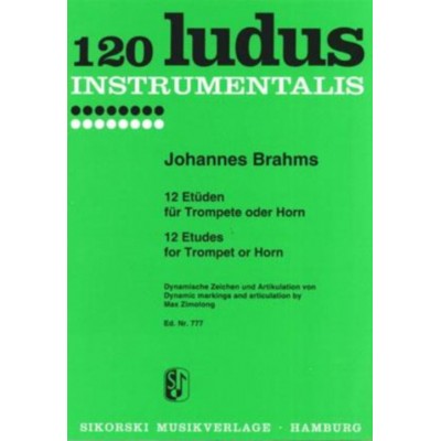 SIKORSKI BRAHMS JOHANNES - 12 ETUDES POUR TROMPETTE OU COR