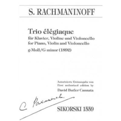 RACHMANINOFF S. - TRIO ELEGIAQUE G-MOLL - PARTIES