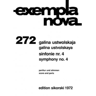SIKORSKI USTWOLSKAJA GALINA - SINFONIE N°4 - SCORE