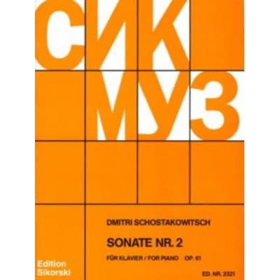 CHOSTAKOVITCH DIMITRI - SONATE 2 OP.61 - PIANO