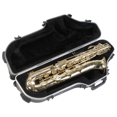 MUSIC WIND INSTRUMENTS CASES CONTOURED PRO BARITONE SAX CASE WITH WHEELS BLACK