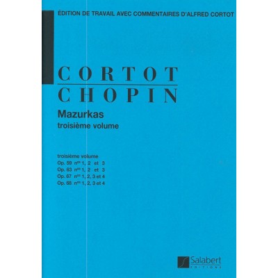 SALABERT CHOPIN F. - MAZURKAS VOL.3 OP.59-63-67-68 - PIANO