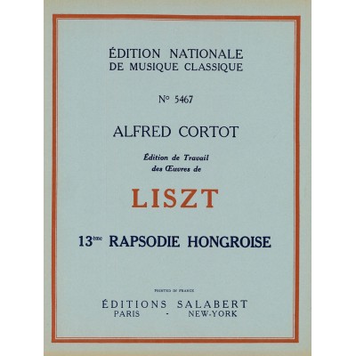 LISZT - RAPSODIE HONGROISE N 13 - PIANO