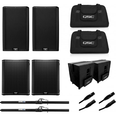 QSC PRO AUDIO BUNDLE K12.2, KS118 + ACCESSORIES