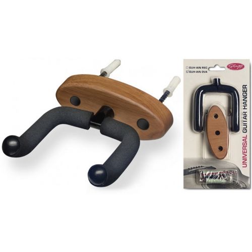 STAGG GUITAR WALL HANGER W/WOOD BASE GUH-WN OVA