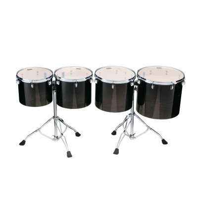 TAMA LOW-PITCHED 4PC SINGLE HEAD CONCERT TOM SET TRANSPARENT BLACK FADE