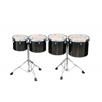 MID-PITCHED 4PC SINGLE HEAD CONCERT TOM SET TRANSPARENT BLACK FADE