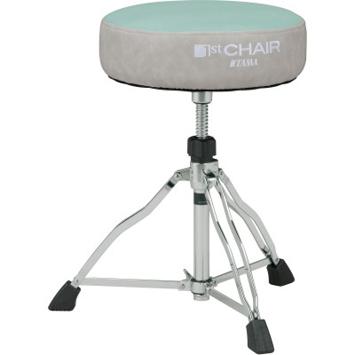 HT430CVLB - 1st Chair Round Rider Drum Throne with Canvas Light Blue Seat