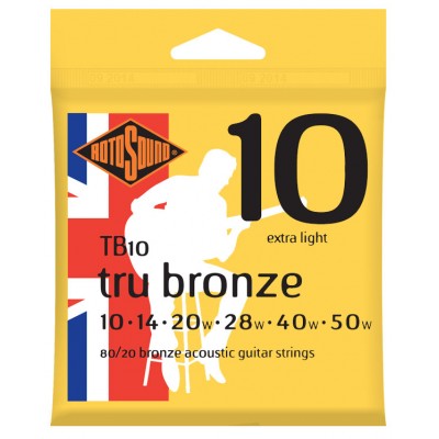 ROTOSOUND TRU BRONZE 80/20 BRONZE EXTRA LIGHT 10 14 20 28 40 50